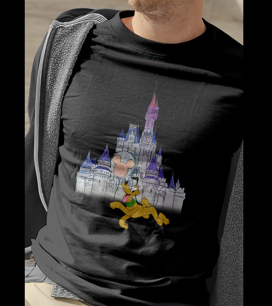 Pluto Disney Castle Mickey Balloon T-Shirt