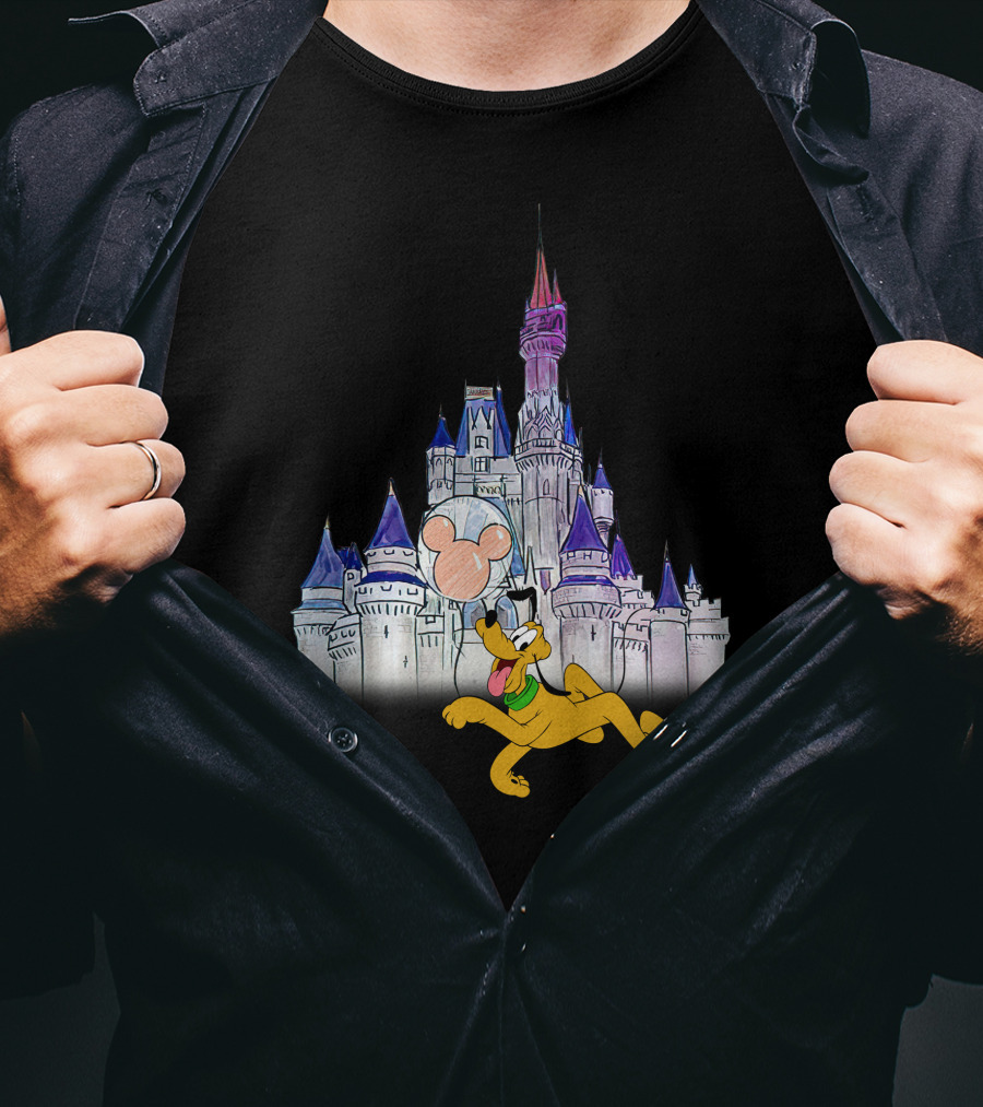 Pluto Disney Castle Mickey Balloon T-Shirt