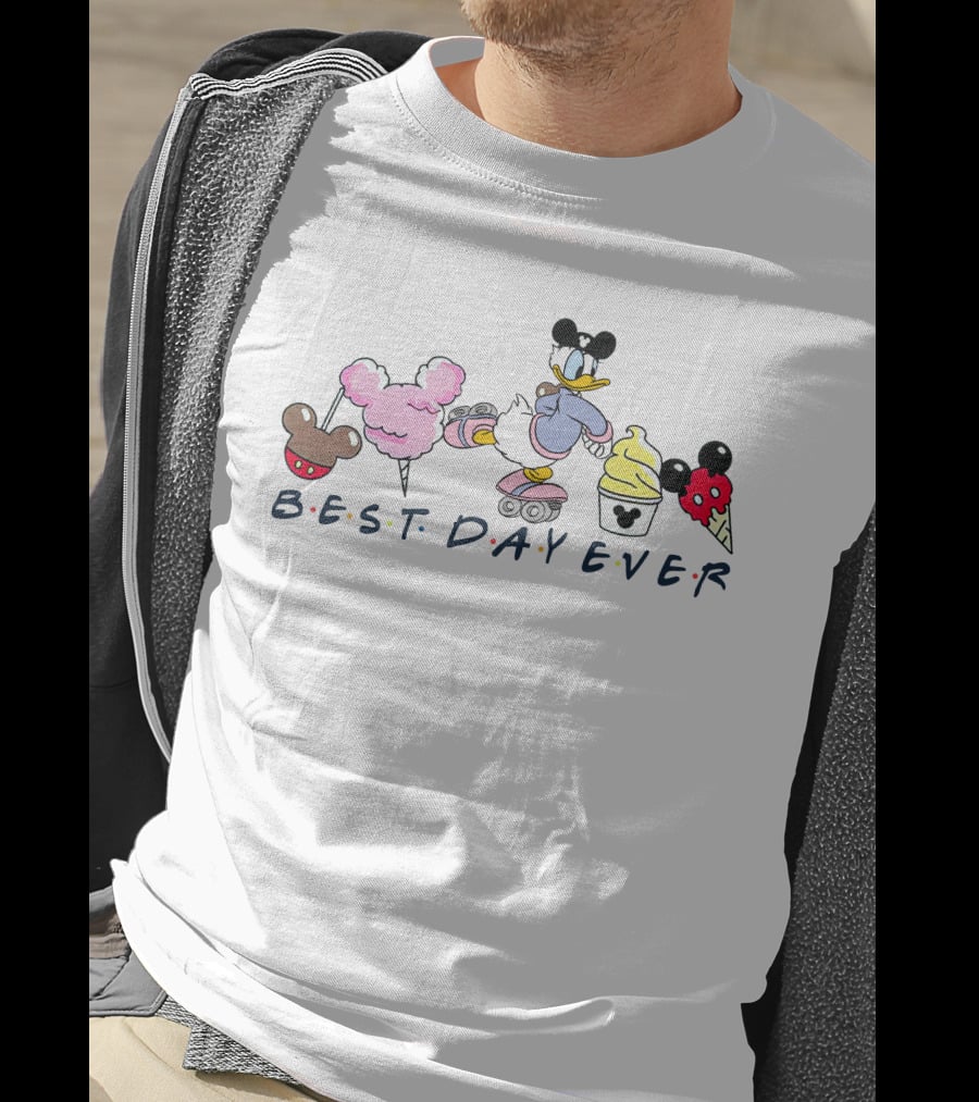 Best Day Ever Disney Donald Roller Skating Mickey Ears Treats T-Shirt