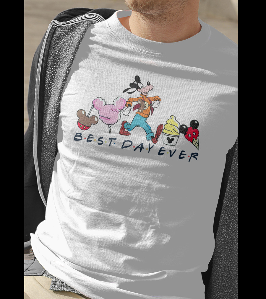 Goofy Best Day Ever Disney Mickey Ice Cream Cotton Candy T-Shirt