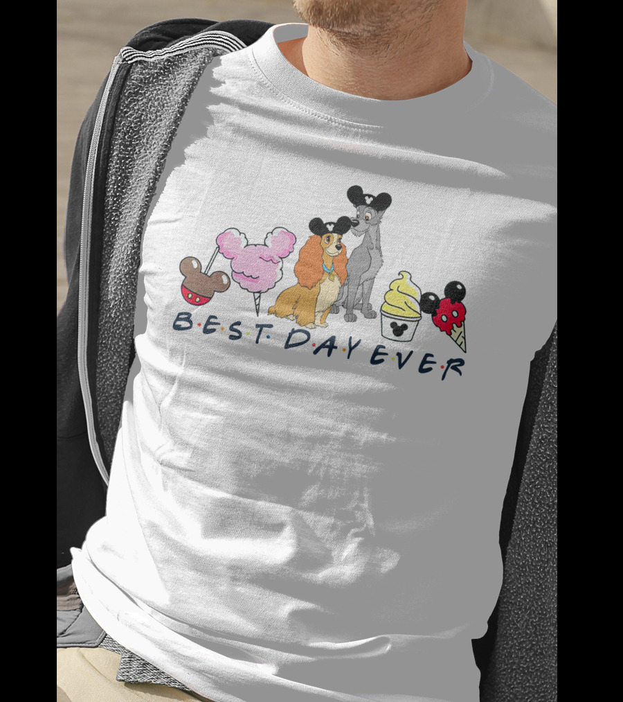 Lady And The Tramp Best Day Ever Mickey Ears Cupcake Ice Cream Cotton Candy T-Shirt