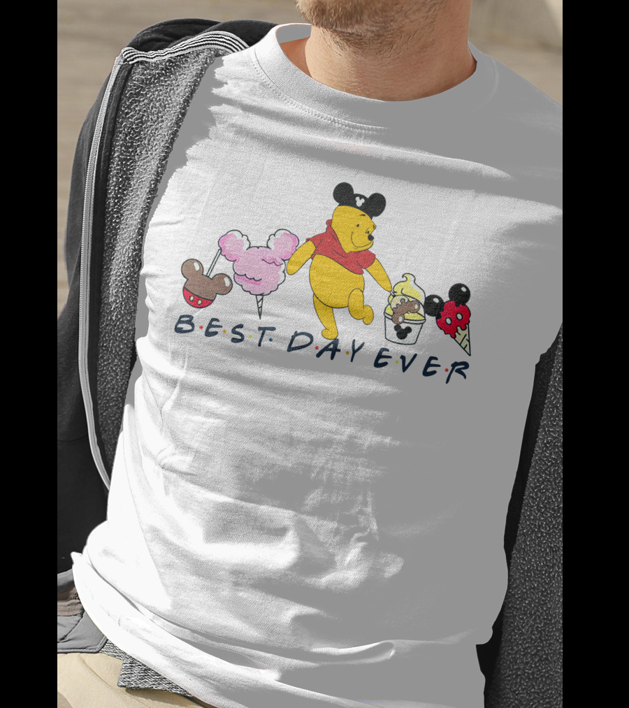 Best Day Ever Pooh Mickey Mouse Ears Ice Cream Treats T-Shirt