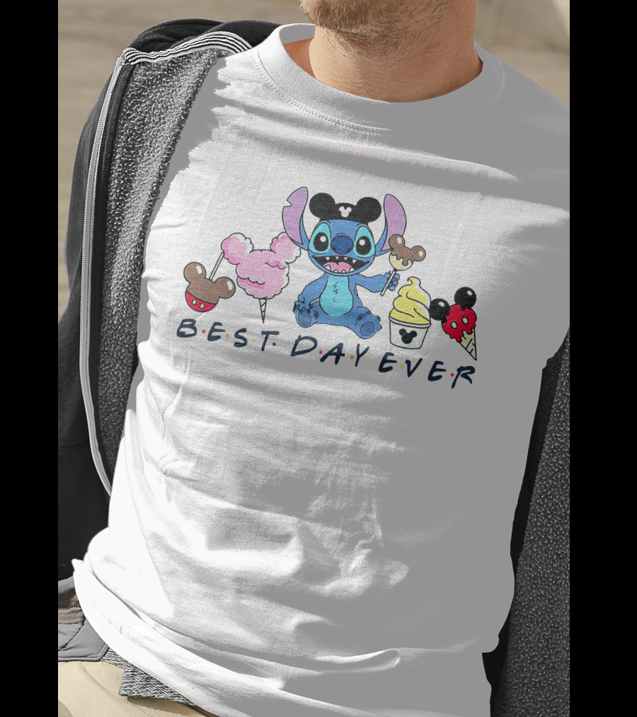 Stitch Best Day Ever With Theme Park Treats And Accessories T-Shirt