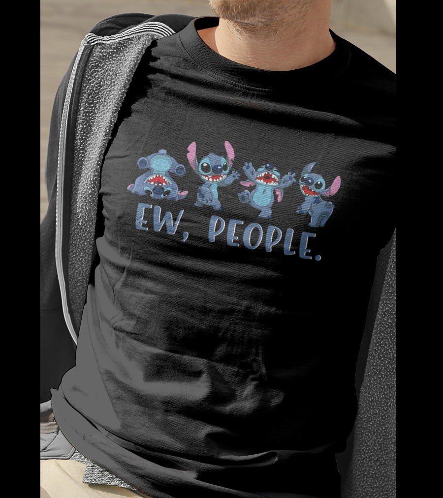 Ew People Stitch Alien Character Expressions T-Shirt