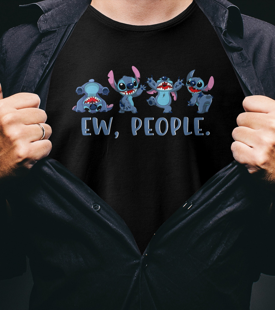 Ew People Stitch Alien Character Expressions T-Shirt