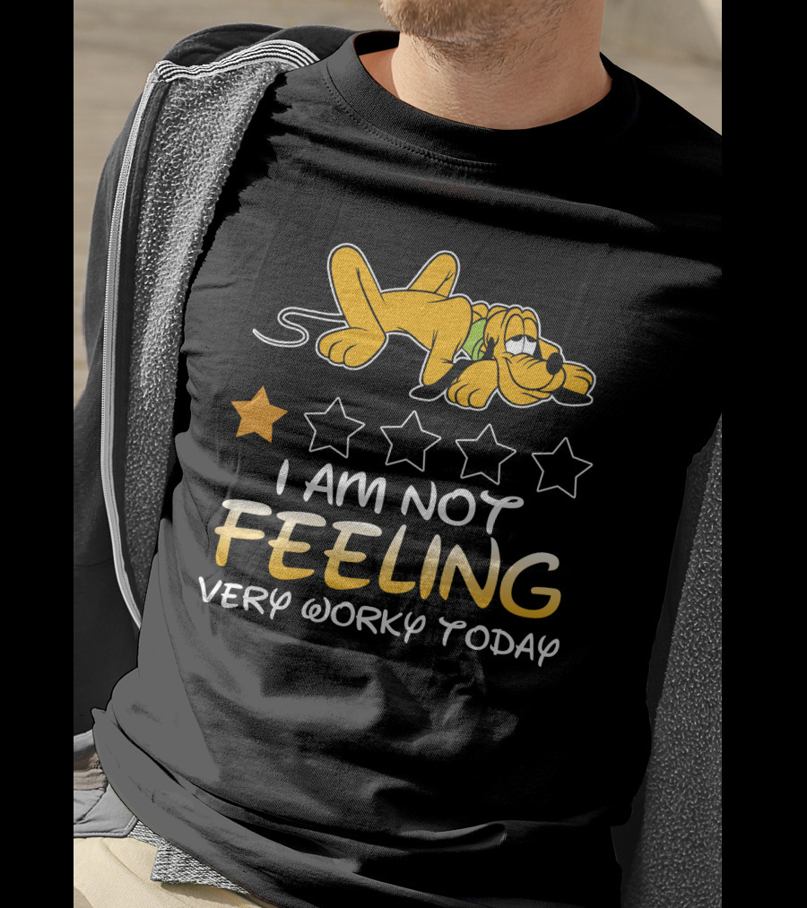Pluto I Am Not Feeling Very Worky Today Five Star Rating T-Shirt