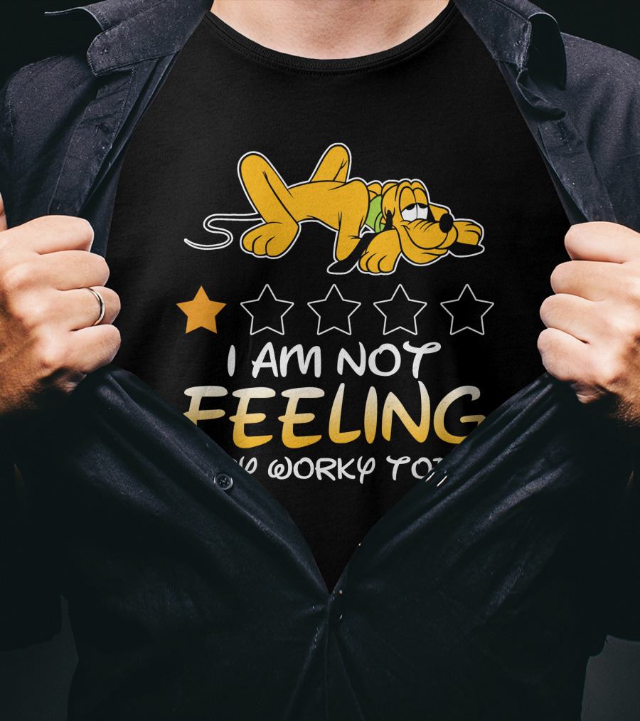 Pluto I Am Not Feeling Very Worky Today Five Star Rating T-Shirt