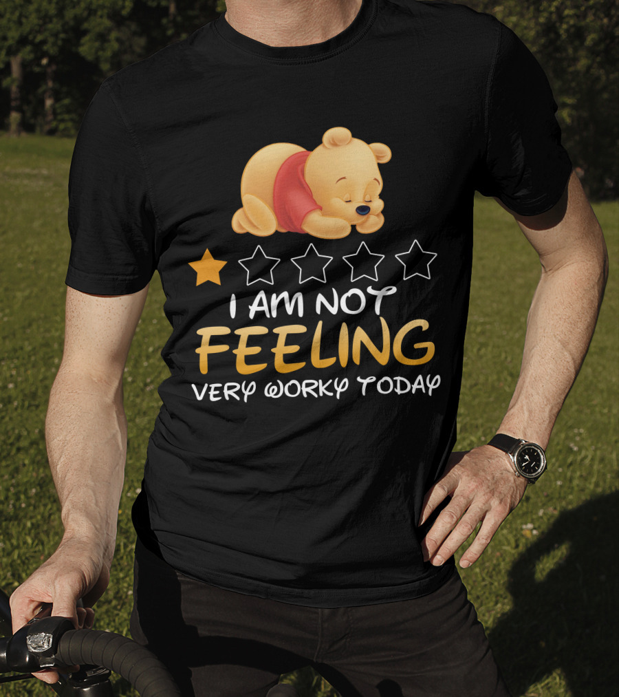 Pooh I Am Not Feeling Very Worky Today Sleeping Character Iconic Star T-Shirt