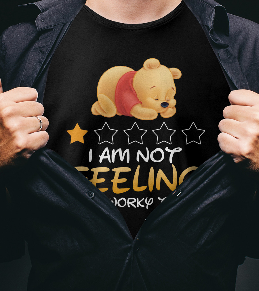 Pooh I Am Not Feeling Very Worky Today Sleeping Character Iconic Star T-Shirt