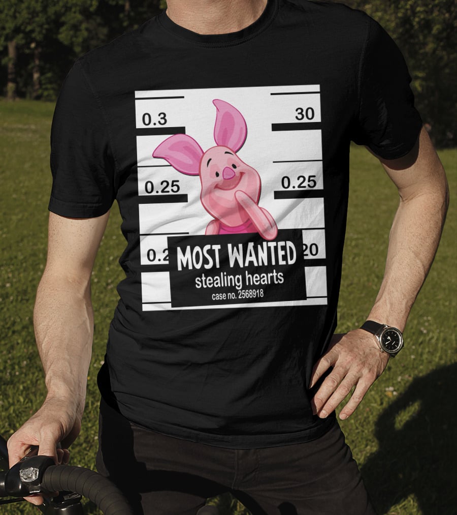 Most Wanted Piglet Stealing Hearts Mugshot Case No. 2568918 T-Shirt