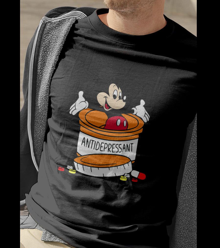 Mickey Antidepressant Pills Bottle T-Shirt