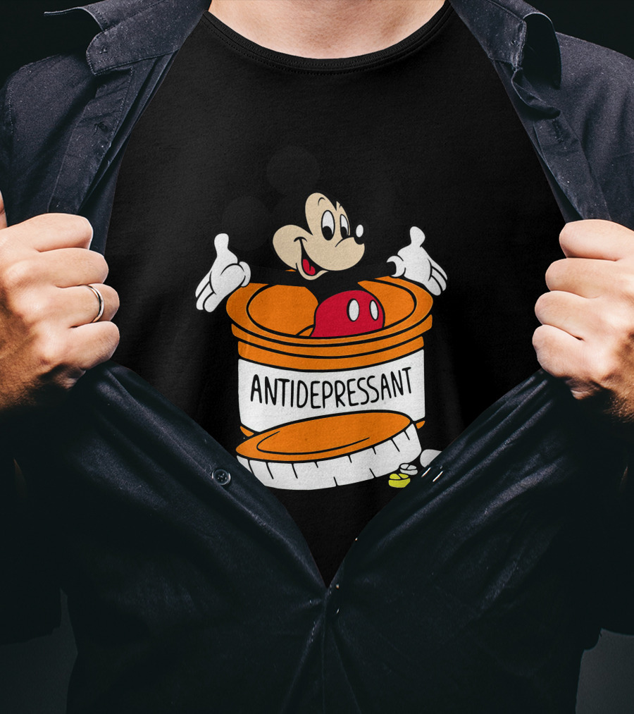 Mickey Antidepressant Pills Bottle T-Shirt