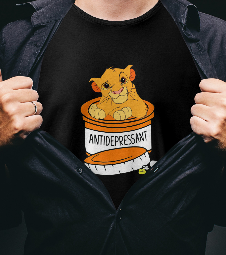 Simba Antidepressant Prescription Cartoon Pills T-Shirt