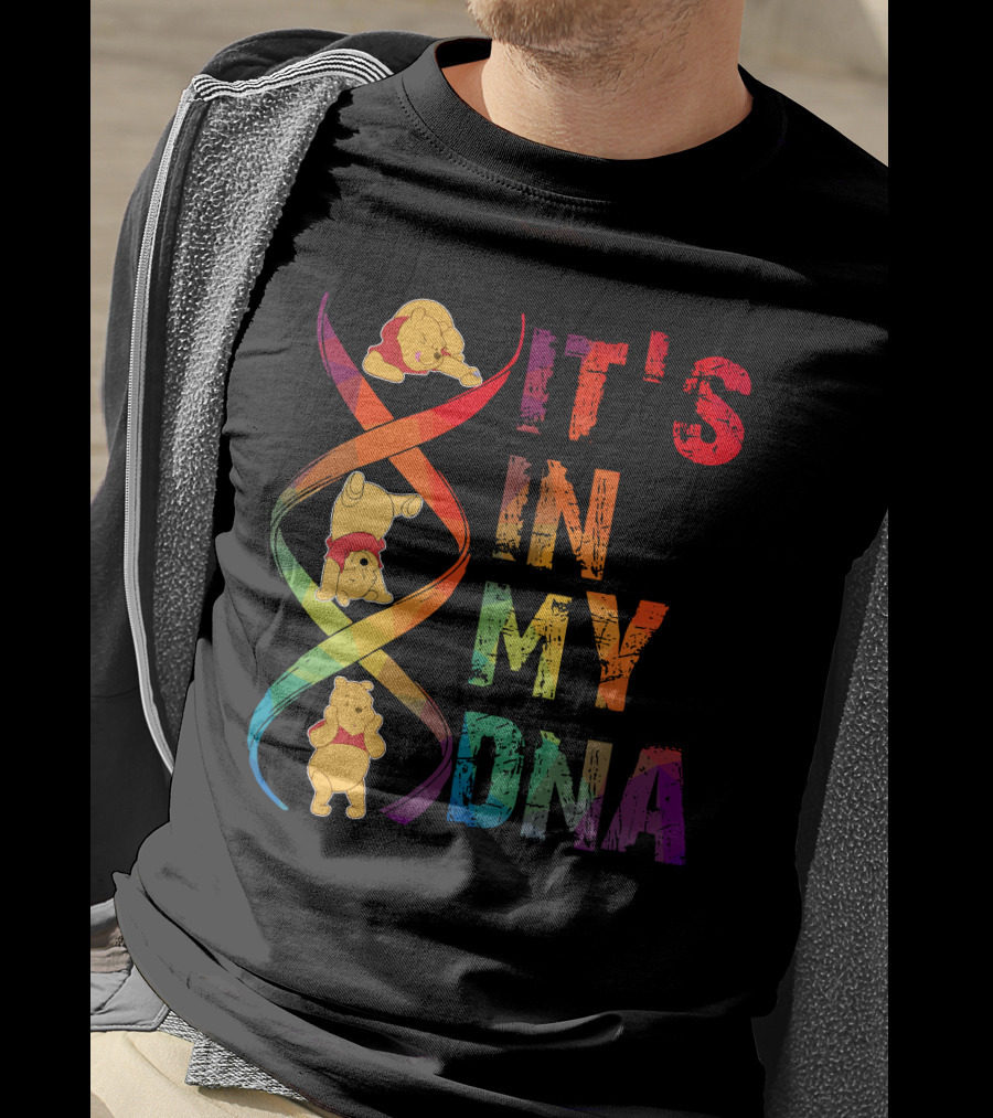 Winnie The Pooh It's In My Dna Rainbow T-Shirt