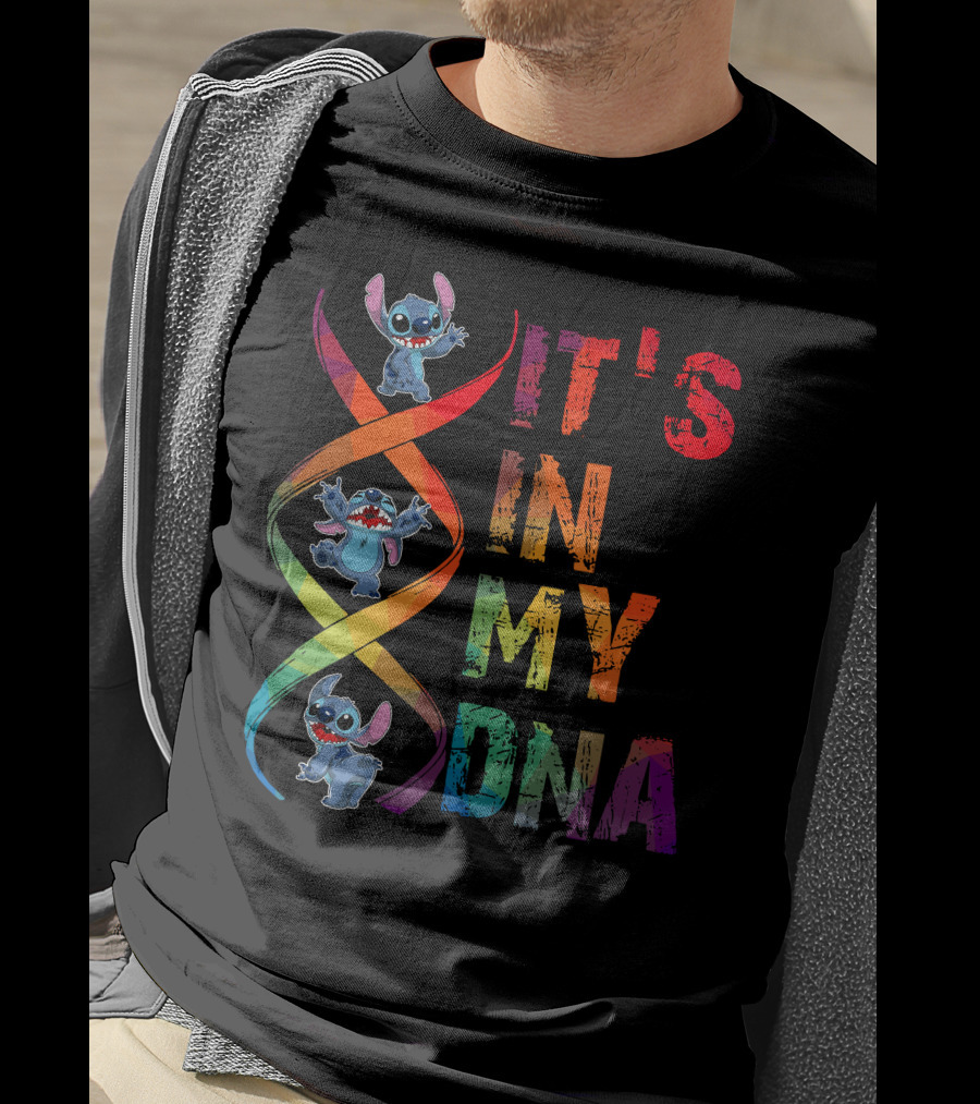 Stitch It's In My Dna Rainbow Dna Helix T-Shirt