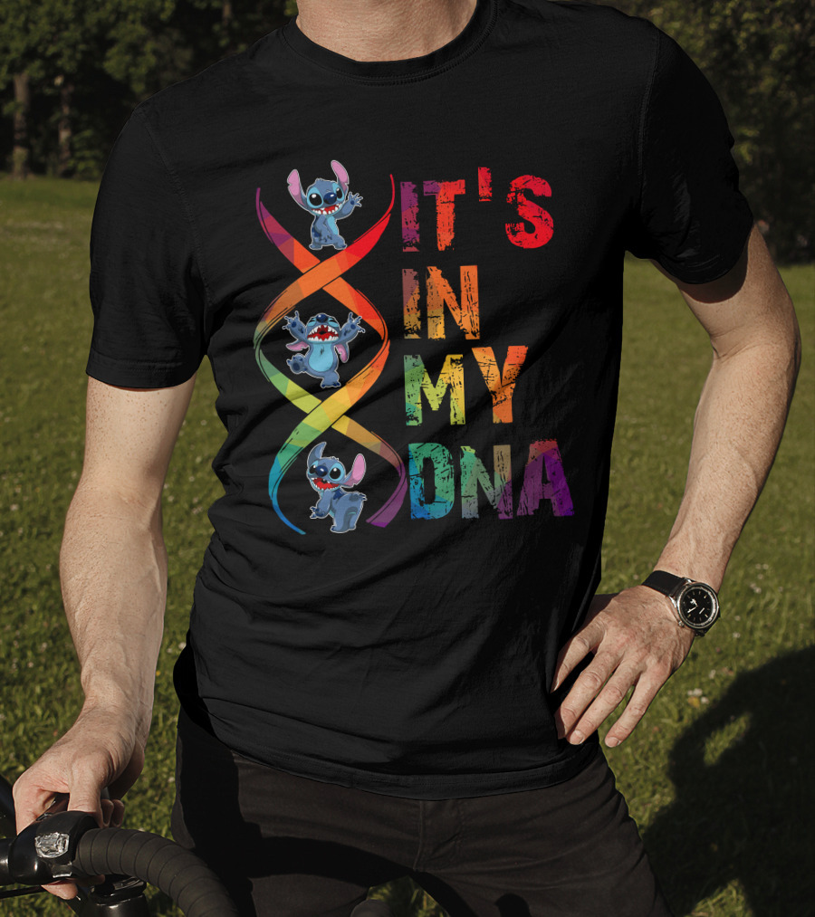 Stitch It's In My Dna Rainbow Dna Helix T-Shirt