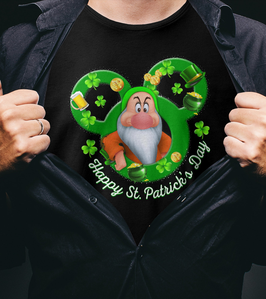 Happy St. Patrick's Day Grumpy Disney Holiday Celebration T-Shirt