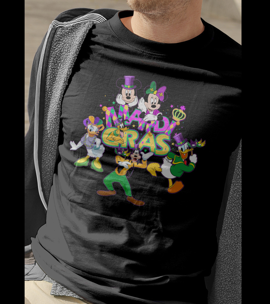 Mardi Gras Mickey Minnie Donald Daisy Goofy T-Shirt