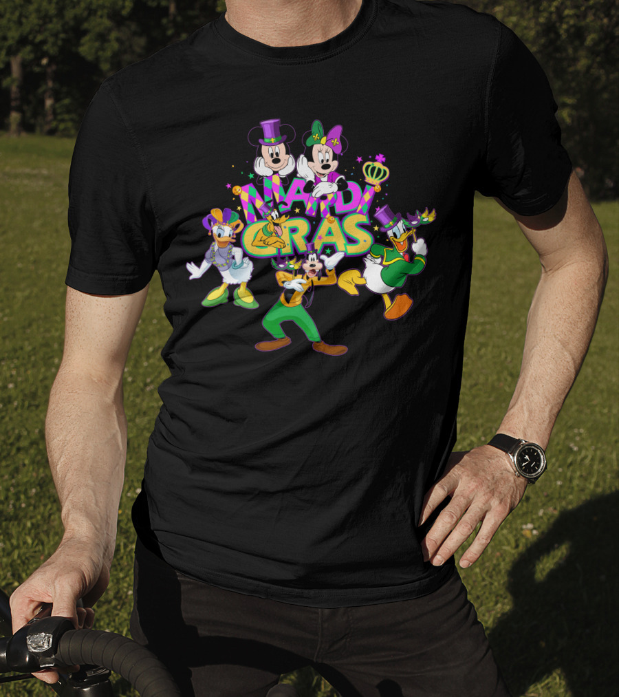 Mardi Gras Mickey Minnie Donald Daisy Goofy T-Shirt