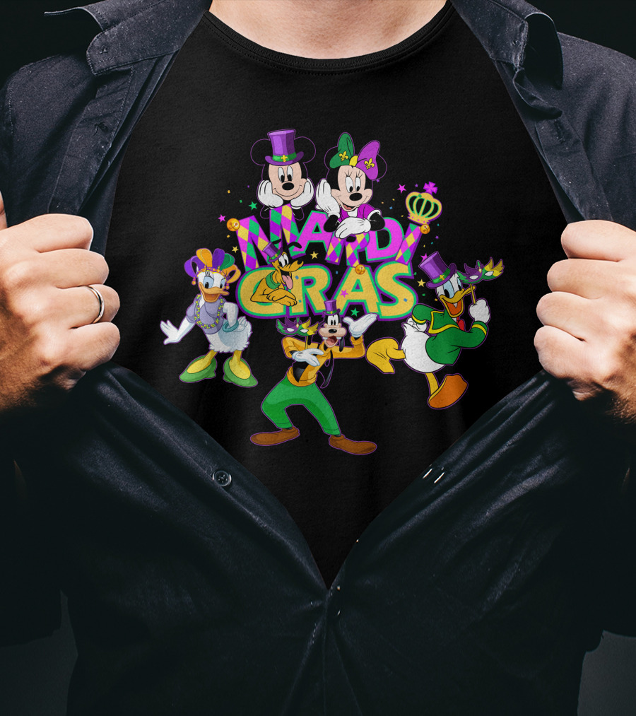 Mardi Gras Mickey Minnie Donald Daisy Goofy T-Shirt