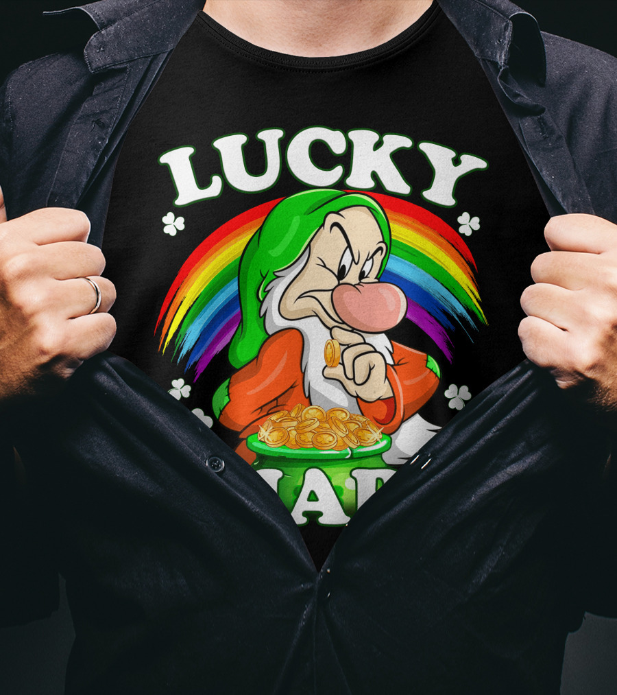 Lucky Charm Grumpy Dwarf Rainbow Treasure T-Shirt