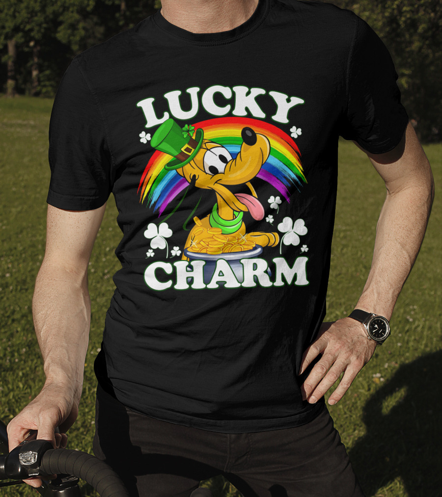 Pluto Lucky Charm Rainbow Coins Shamrock Hat T-Shirt