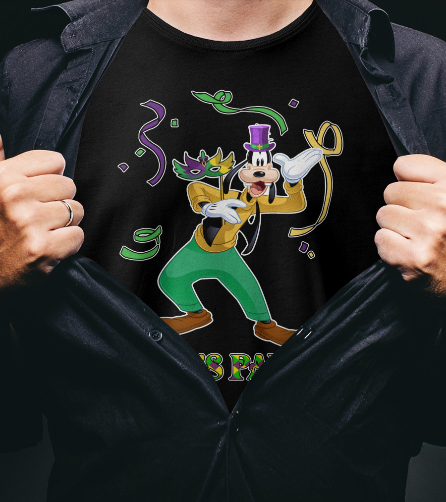 Goofy Let's Party Mardi Gras Celebration T-Shirt