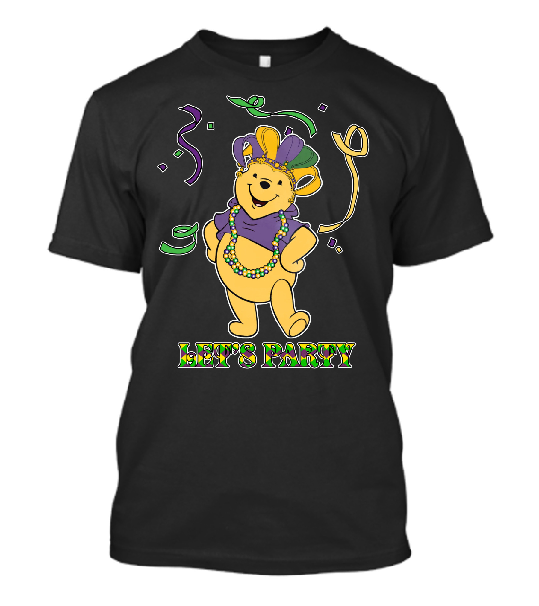 Pooh Let's Party Mardi Gras Celebration T-Shirt