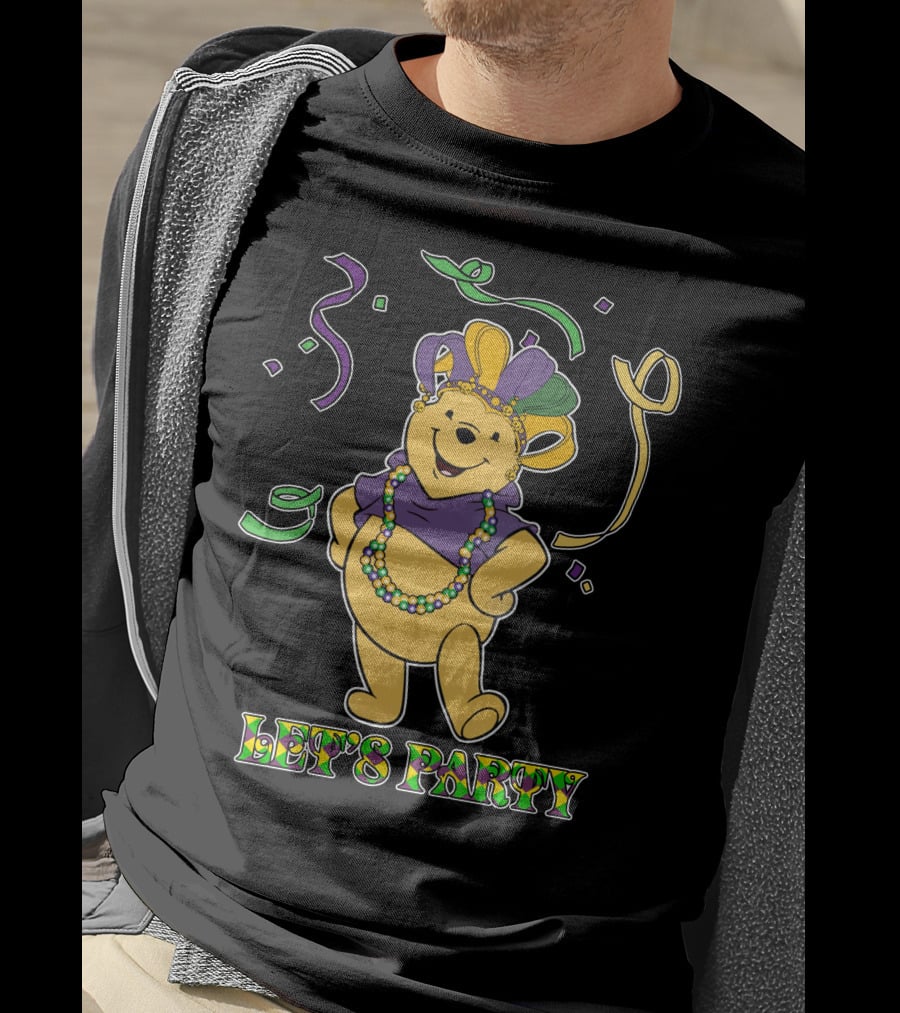 Pooh Let's Party Mardi Gras Celebration T-Shirt
