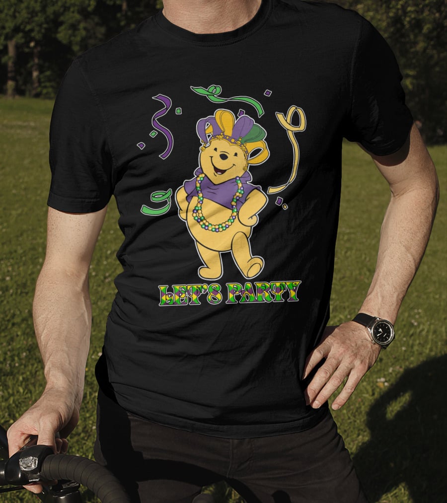 Pooh Let's Party Mardi Gras Celebration T-Shirt