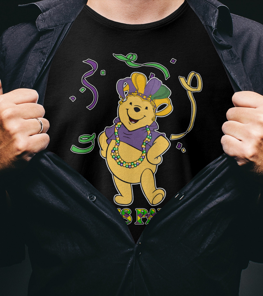 Pooh Let's Party Mardi Gras Celebration T-Shirt