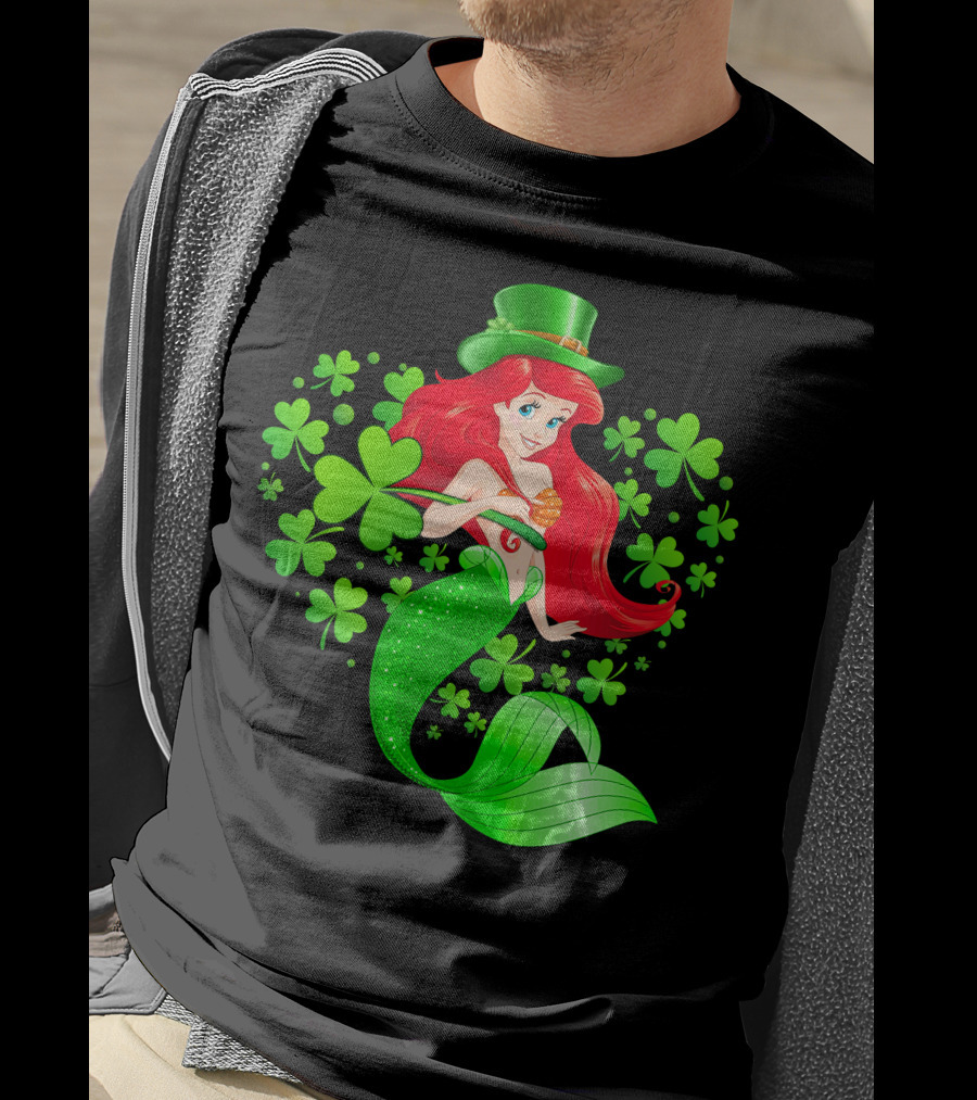 Ariel St. Patrick's Day Clover Mermaid T-Shirt
