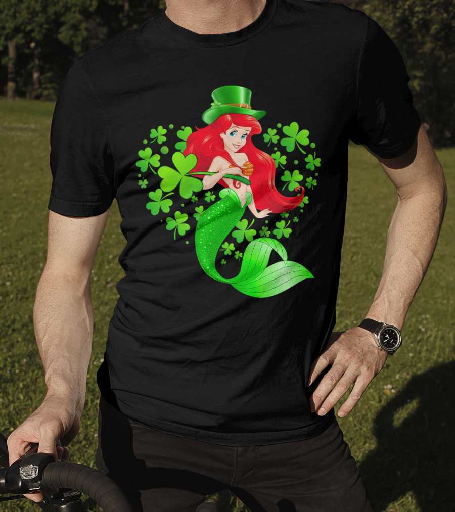 Ariel St. Patrick's Day Clover Mermaid T-Shirt