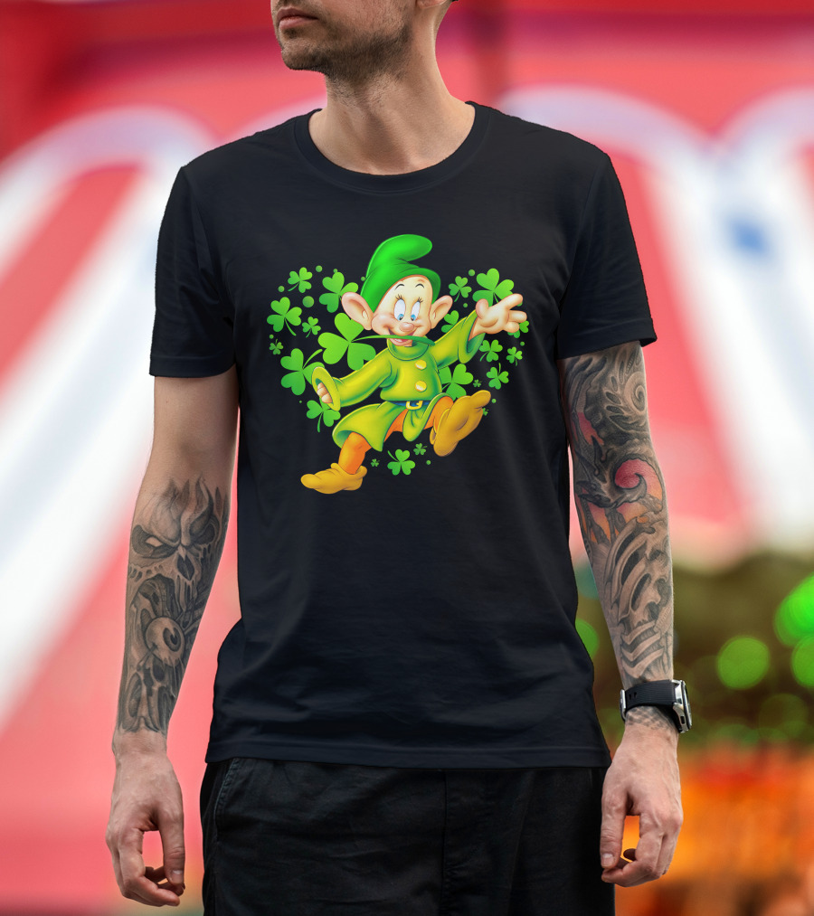 Dopey Green Clover Dance With Shamrocks T-Shirt
