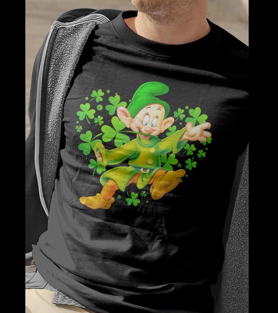 Dopey Green Clover Dance With Shamrocks T-Shirt