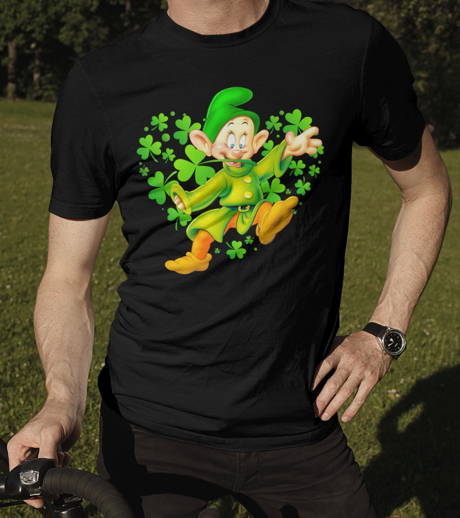 Dopey Green Clover Dance With Shamrocks T-Shirt