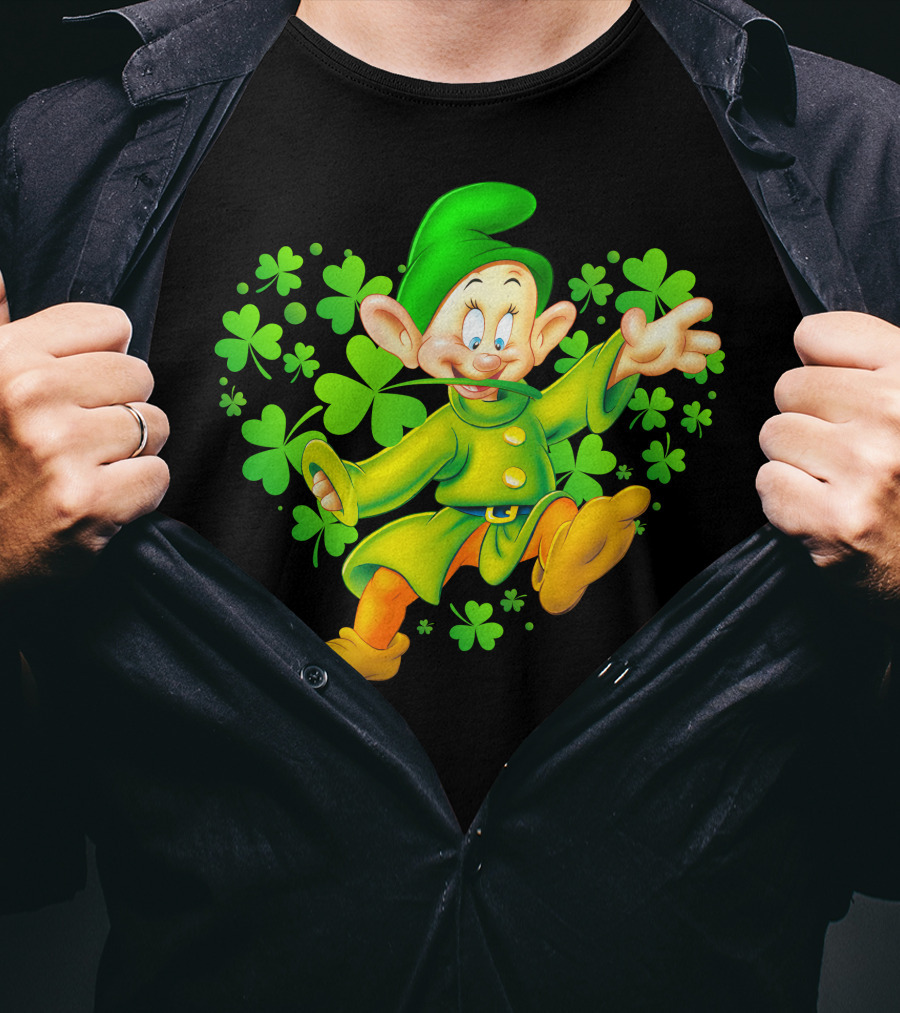Dopey Green Clover Dance With Shamrocks T-Shirt