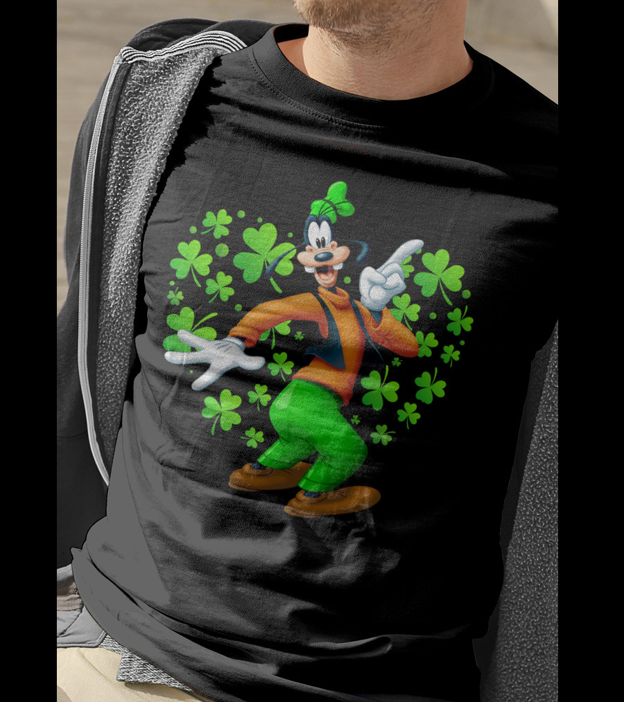 Goofy St. Patrick's Day Shamrock Celebration T-Shirt