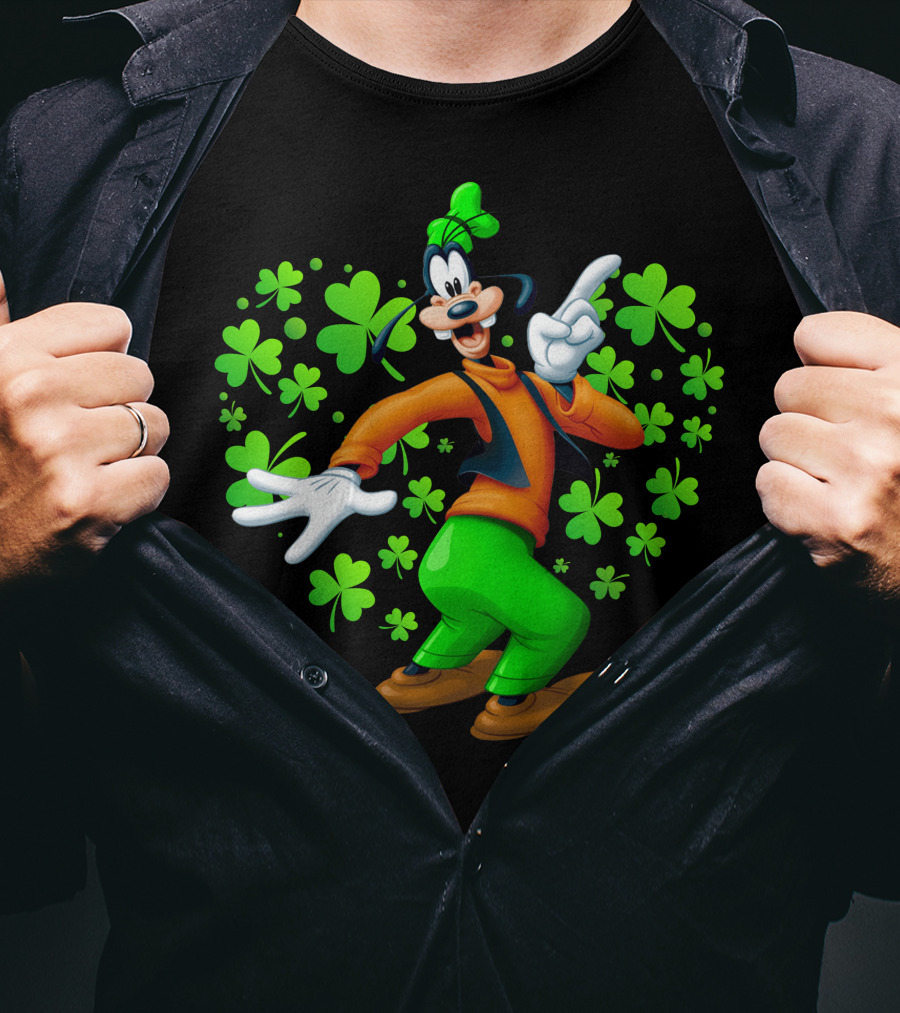 Goofy St. Patrick's Day Shamrock Celebration T-Shirt