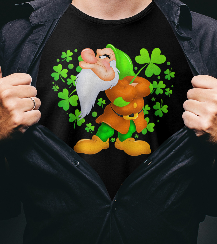Grumpy Dwarf With Shamrock T-Shirt