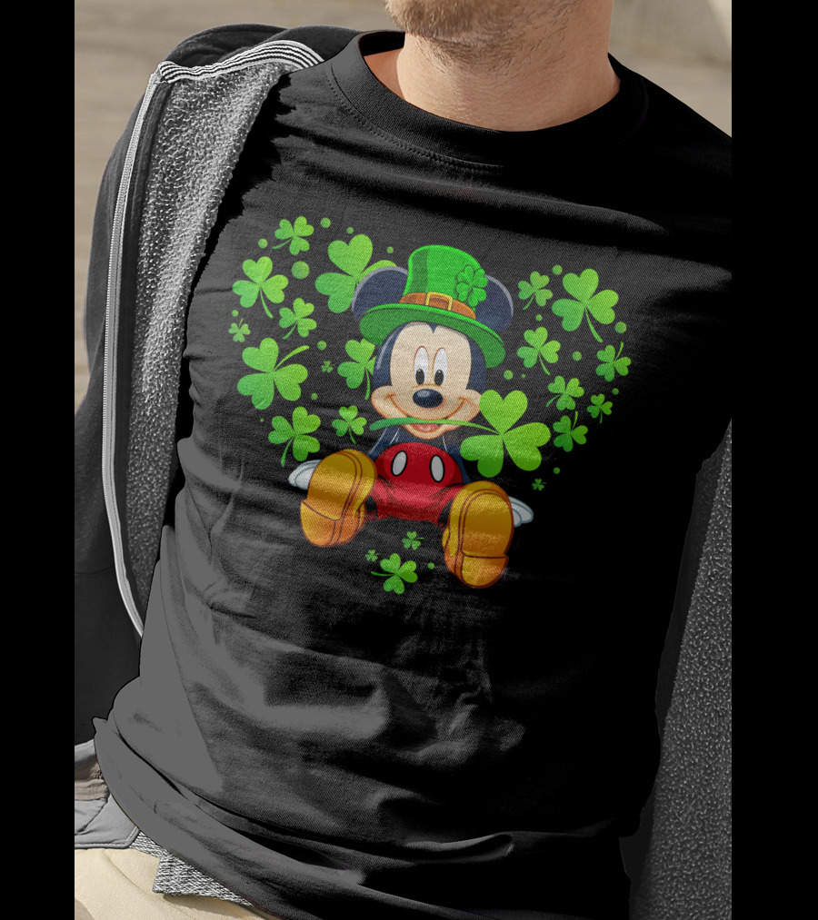 Mickey Mouse St. Patrick's Day Shamrock Hat T-Shirt
