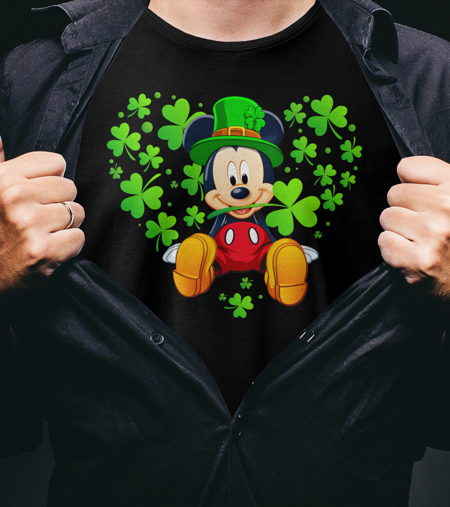 Mickey Mouse St. Patrick's Day Shamrock Hat T-Shirt