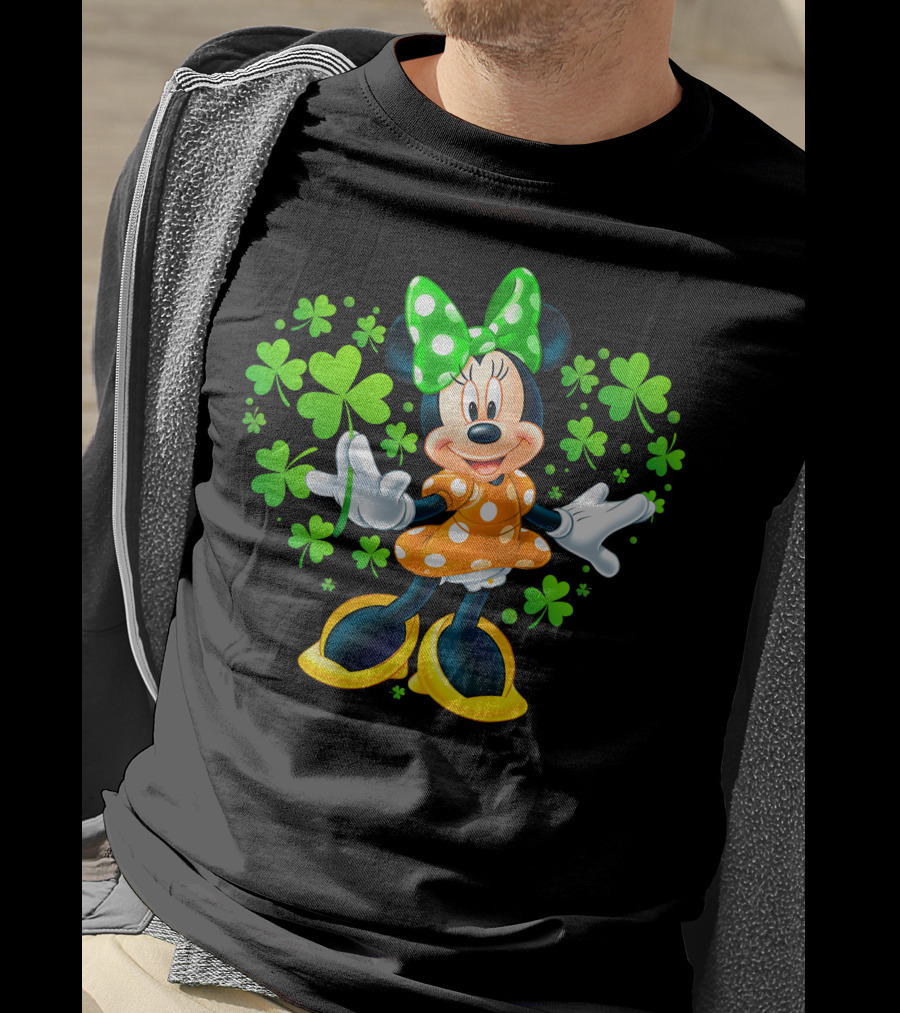 Minnie Mouse Green Clover Polka Dots T-Shirt