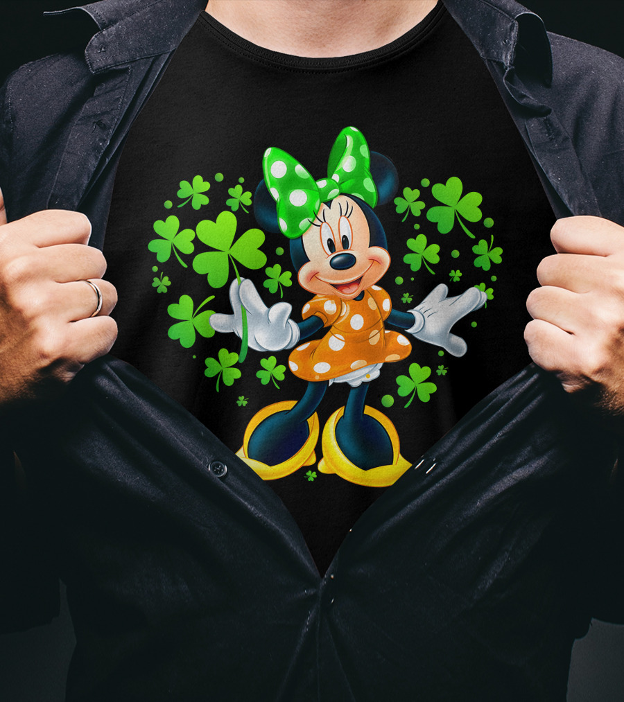 Minnie Mouse Green Clover Polka Dots T-Shirt