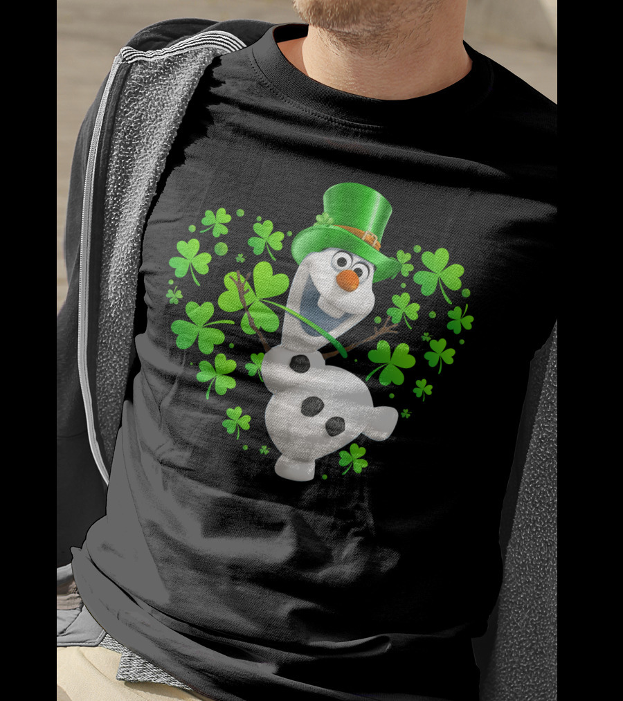 Olaf St. Patrick's Day Green Shamrocks And Hat T-Shirt