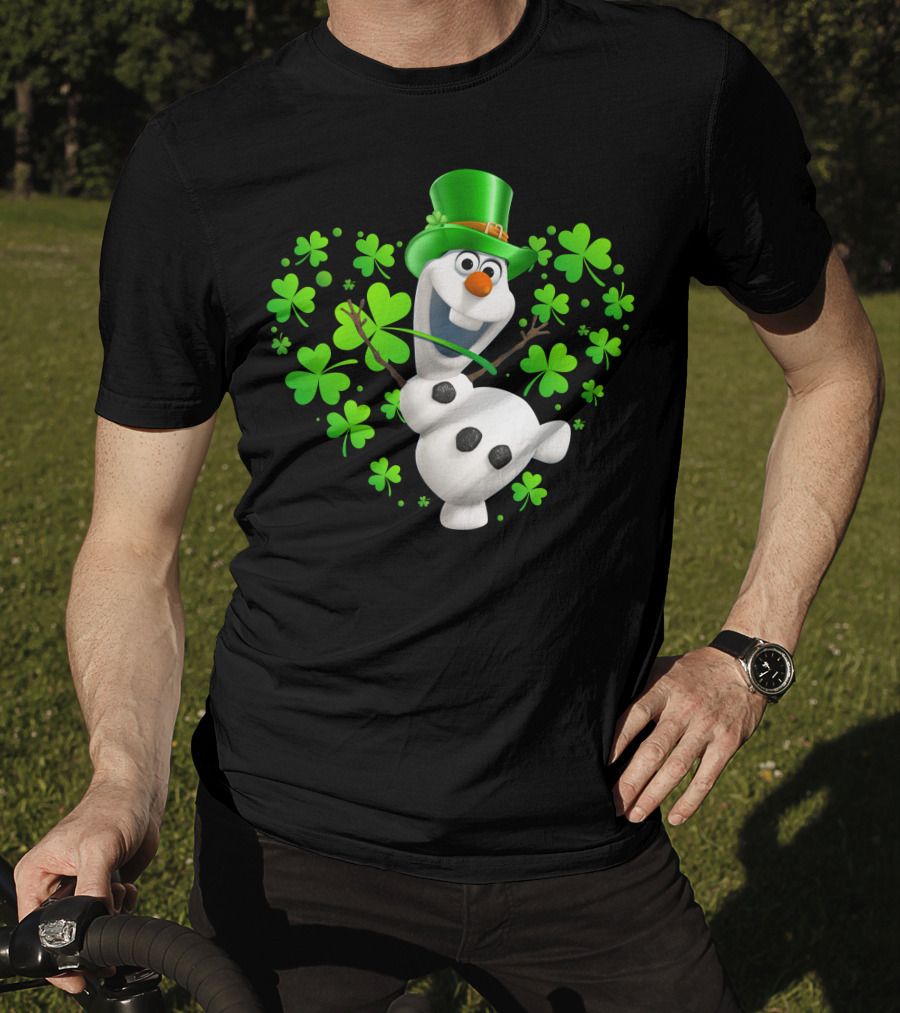 Olaf St. Patrick's Day Green Shamrocks And Hat T-Shirt