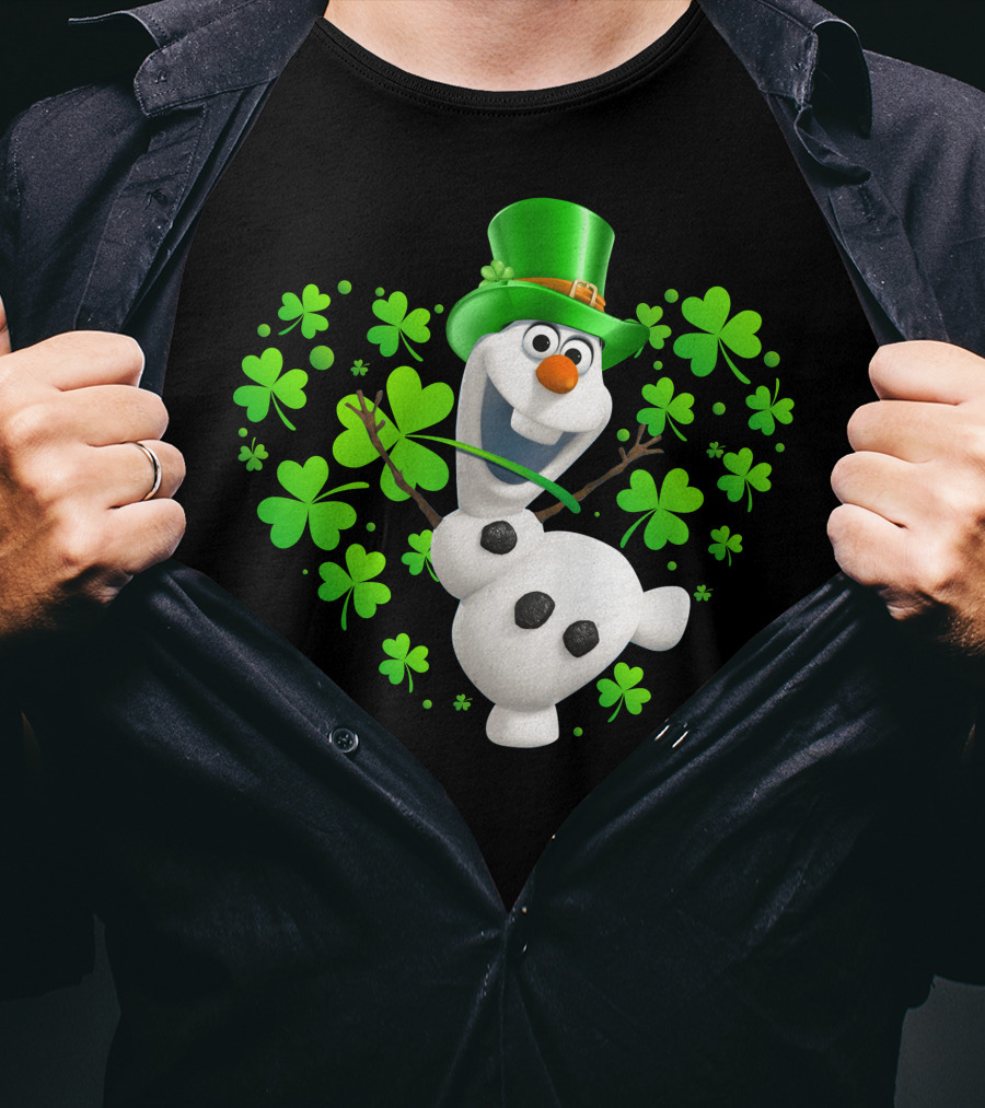 Olaf St. Patrick's Day Green Shamrocks And Hat T-Shirt