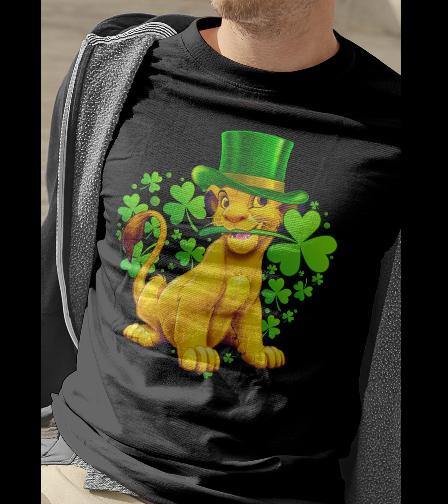 Simba Green Hat Shamrock Heart T-Shirt