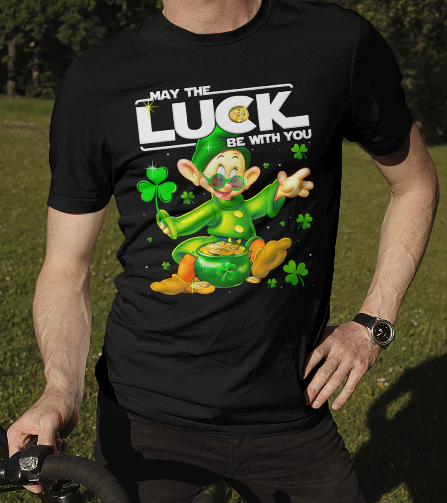 May The Luck Be With You Dopey Coins Shamrock Pot T-Shirt