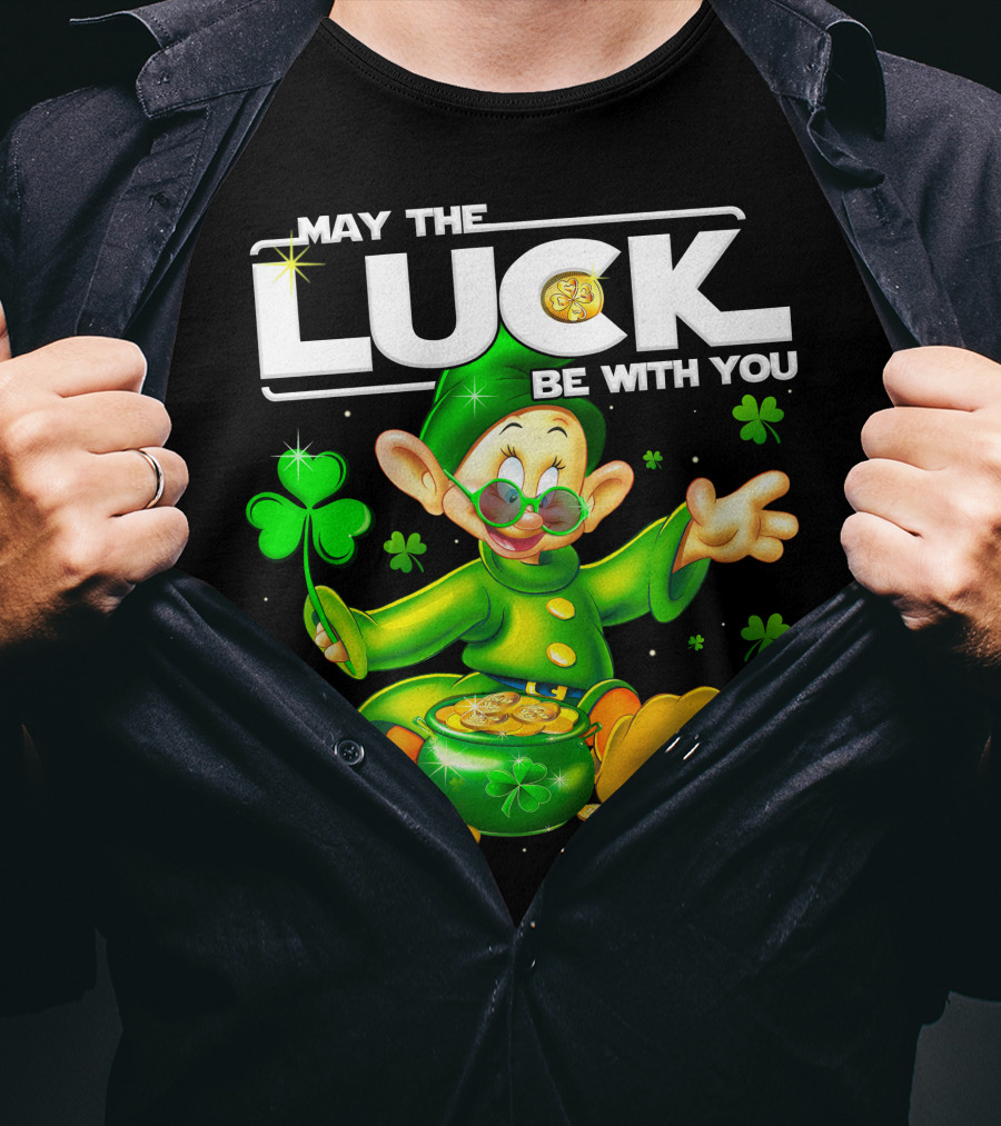 May The Luck Be With You Dopey Coins Shamrock Pot T-Shirt
